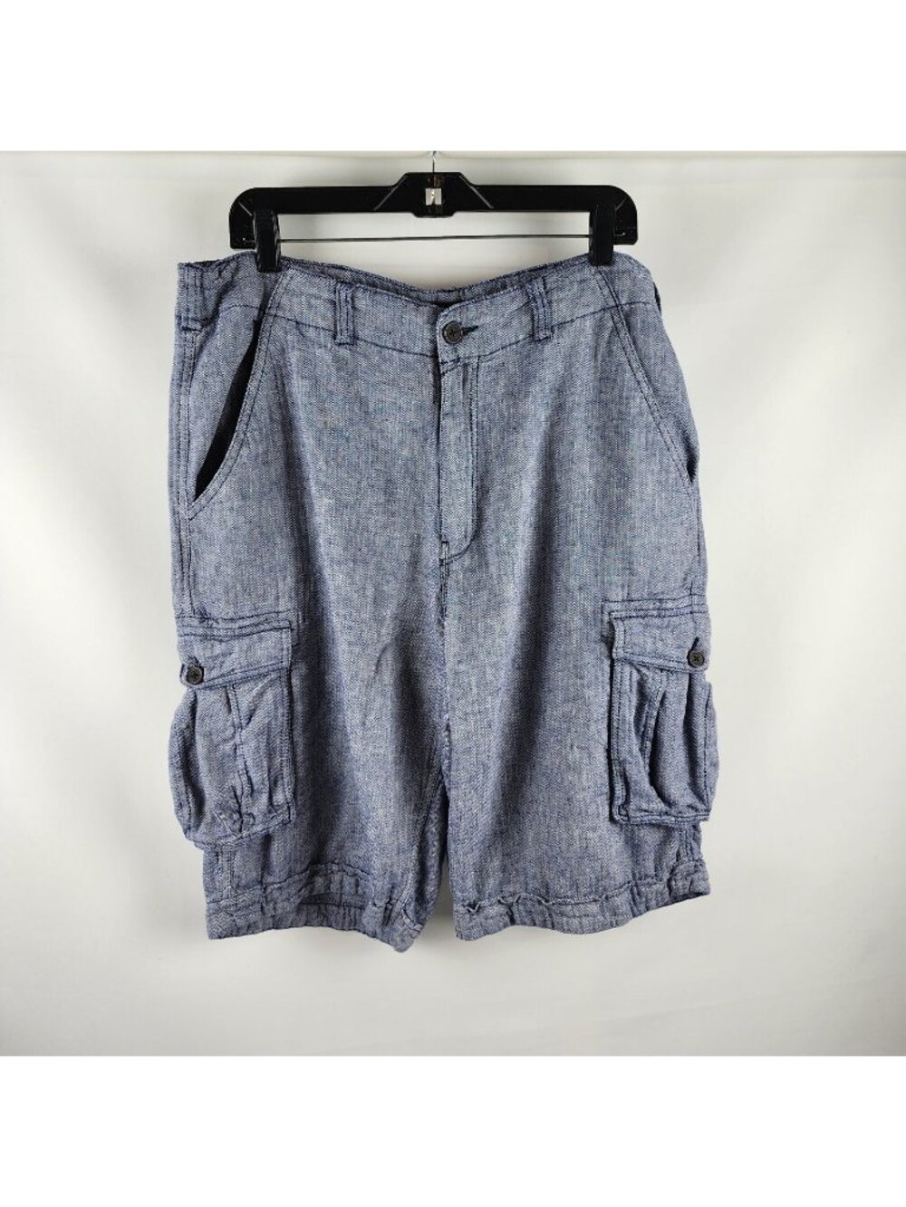 Rocawear Shorts Mens 36 Baggy Cargo Relaxed  Blue White